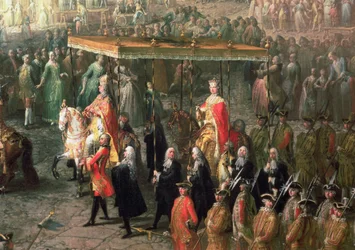 The Coronation Procession of Joseph II Emperor of Germany in Romerberg (detail)